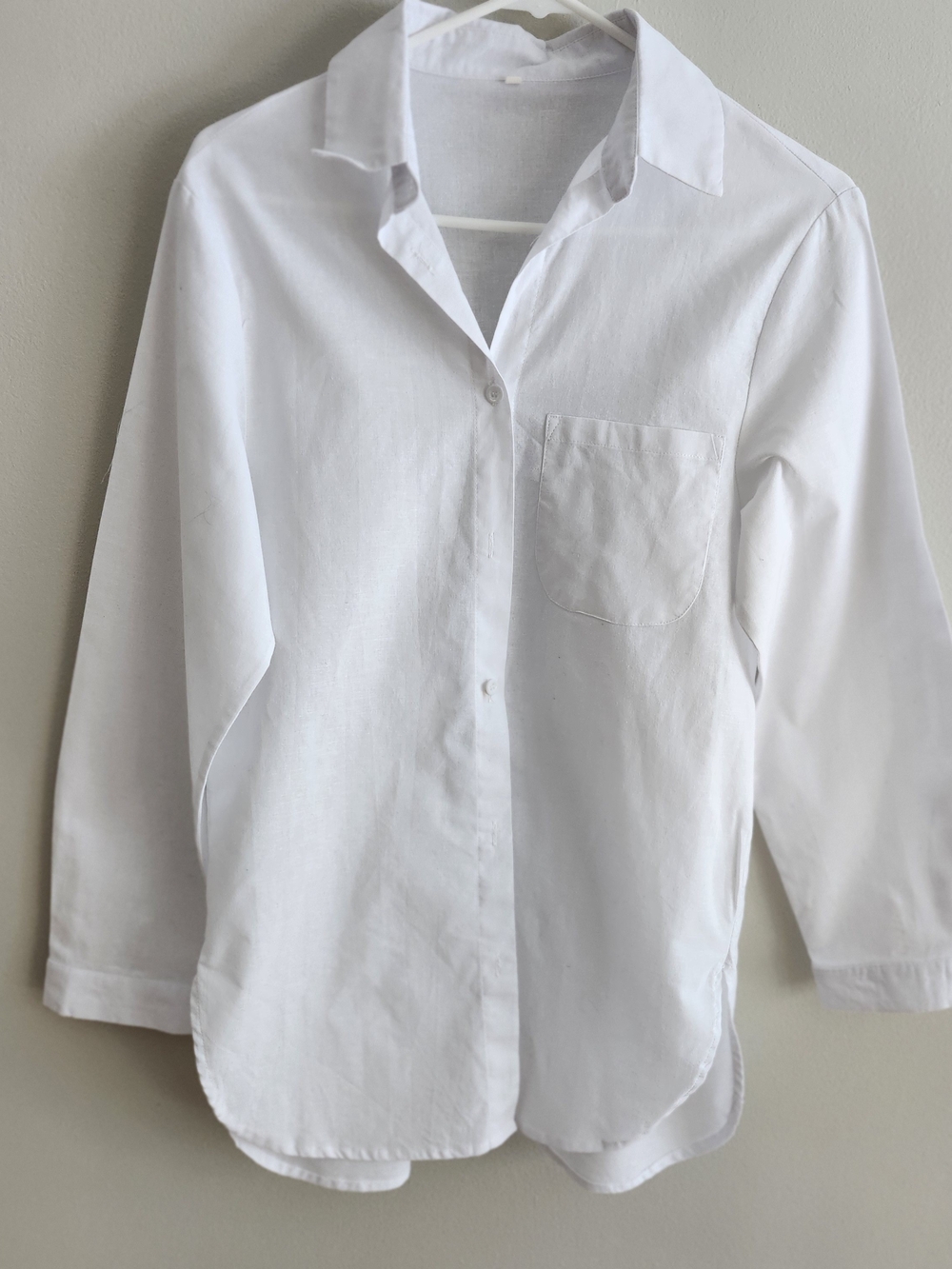 Womens White Button-Up Shirt - Classic Collared Top